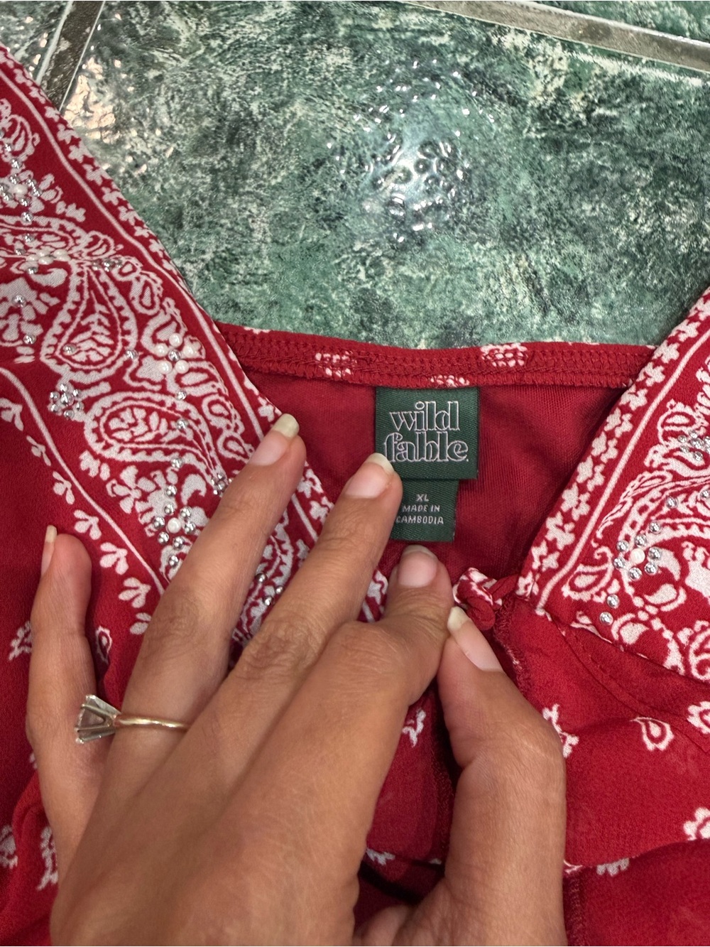 Set! Women's Flyaway Bandana Tank Top & Skirt- Wild Fable Red Paisley XL NWT - Picture 12 of 16